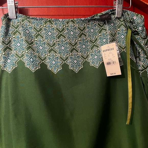 Vtg 90s Y2K Express Green Beaded Bohemian Fairy Skirt Sz 9/10 NWT - Picture 5 of 7